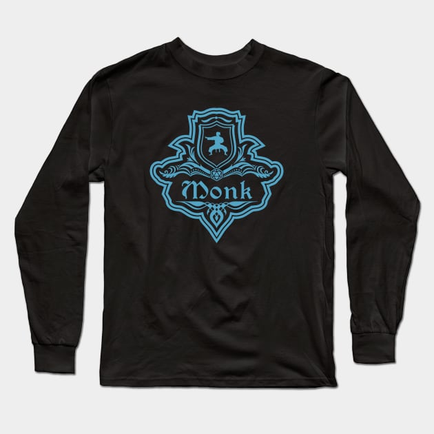 D&D Monk 1 Color Emblem Long Sleeve T-Shirt by Sunburst